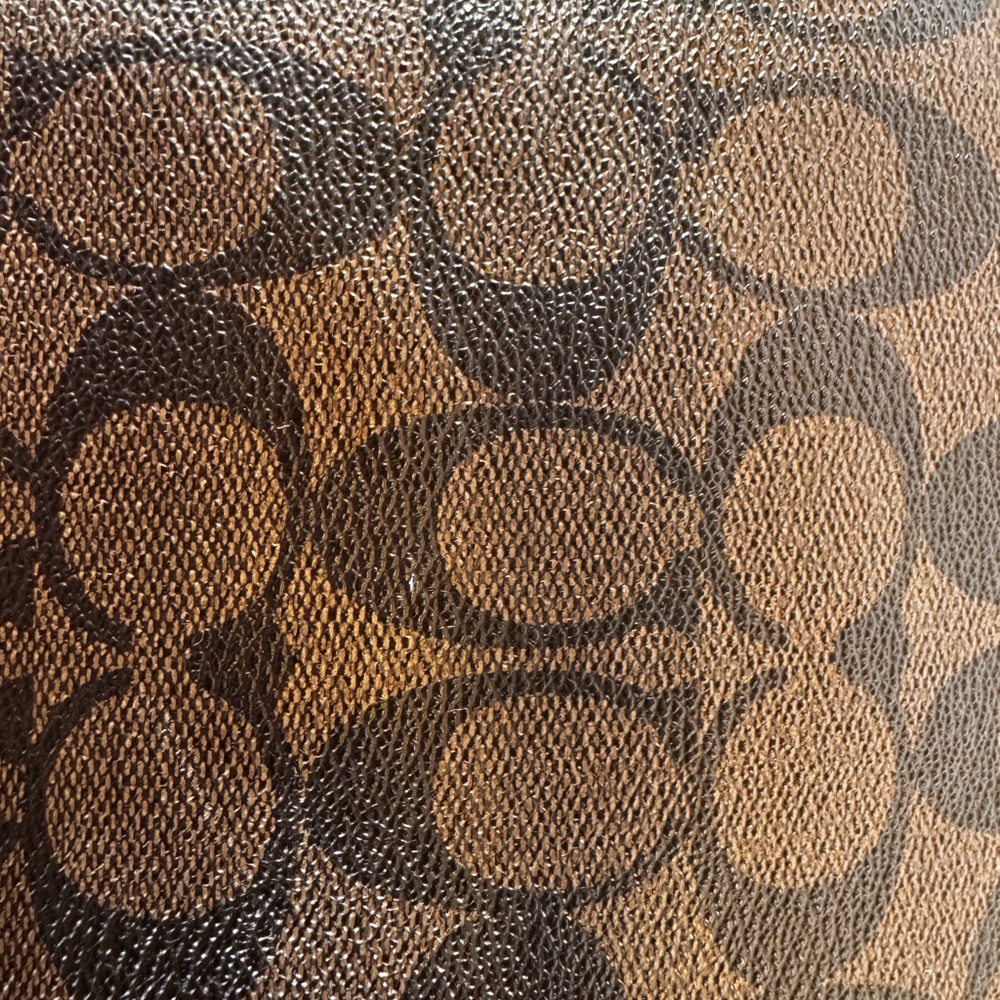 Coach Signature Brown Black Canvas Leather Weekender Duffle Bag Travel Carry On - Picture 11 of 16